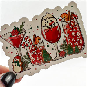 Christmas Cocktails Vinyl Decal