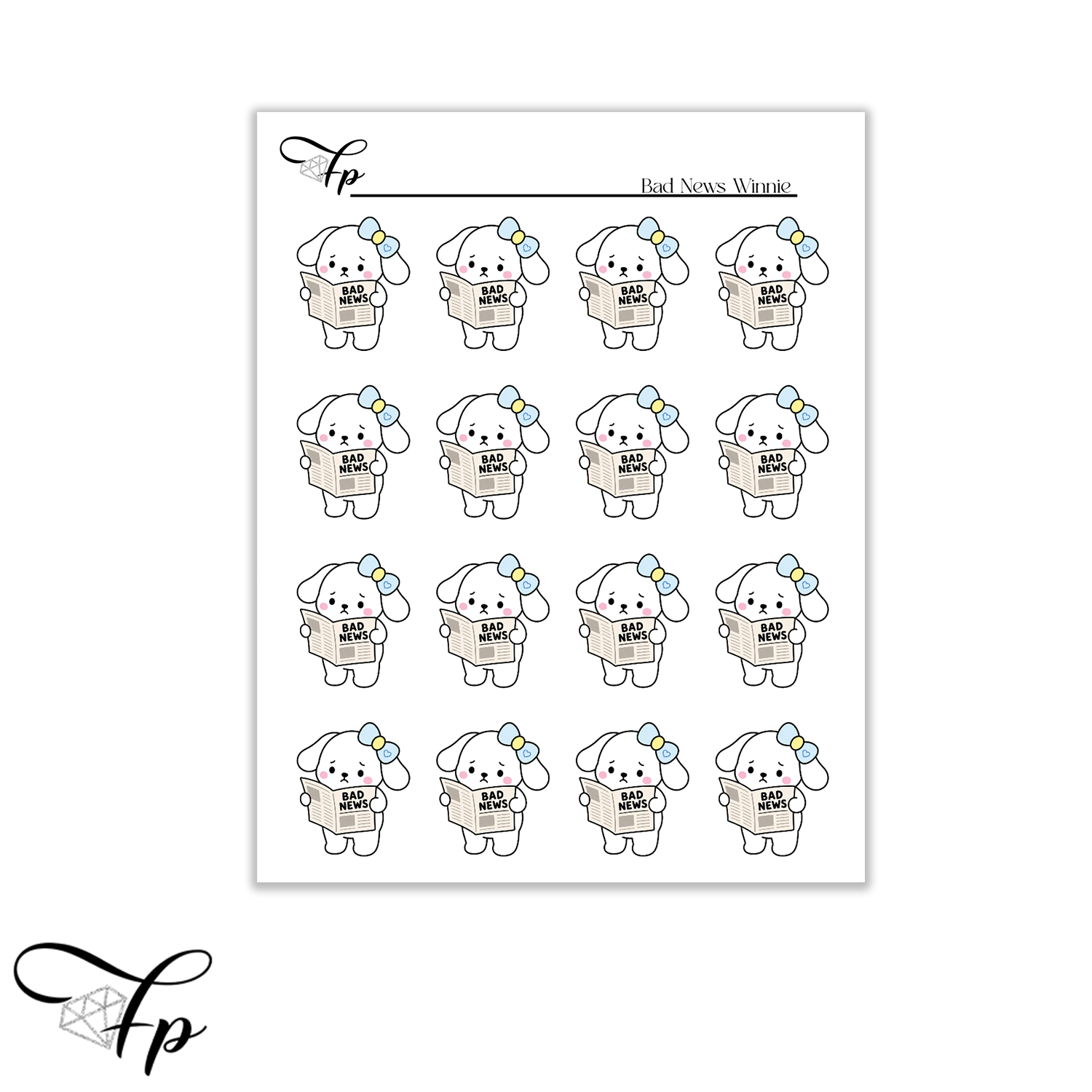 Bad News Winnie Planner Stickers