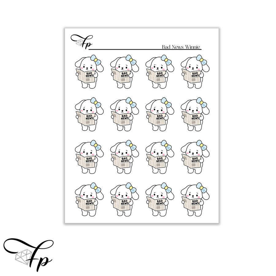 Bad News Winnie Planner Stickers