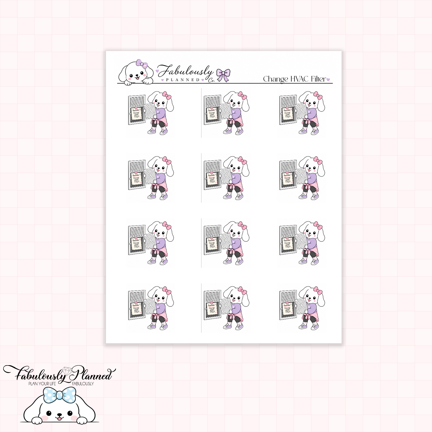 Change HVAC Filter Planner Stickers
