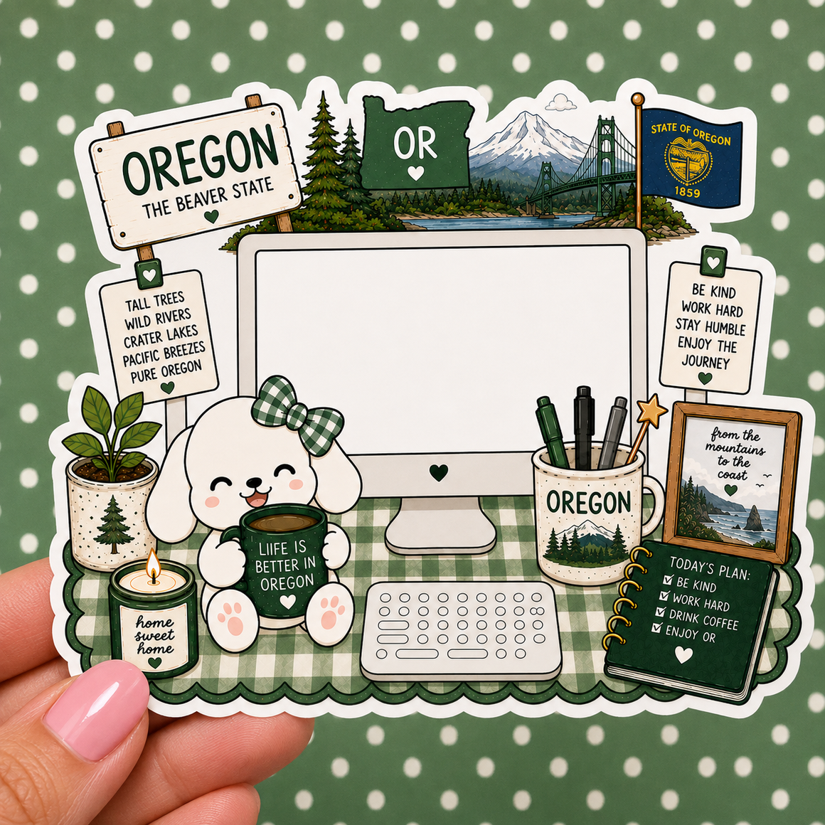 Oregon State Desktop — Waterproof Die Cut Decal