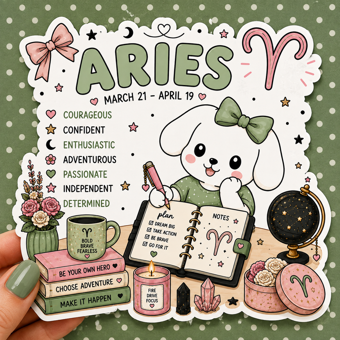 Aries Zodiac Sign Winnie — Waterproof Die Cut Decal