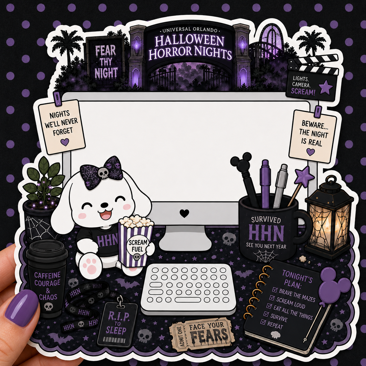 Halloween Horror Nights Desktop — Waterproof Die Cut Decal