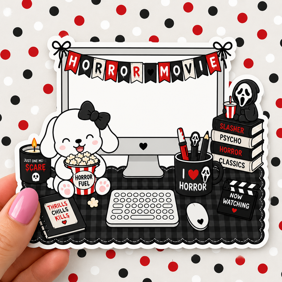 Horror Movie Winnie Desktop — Waterproof Die Cut Decal
