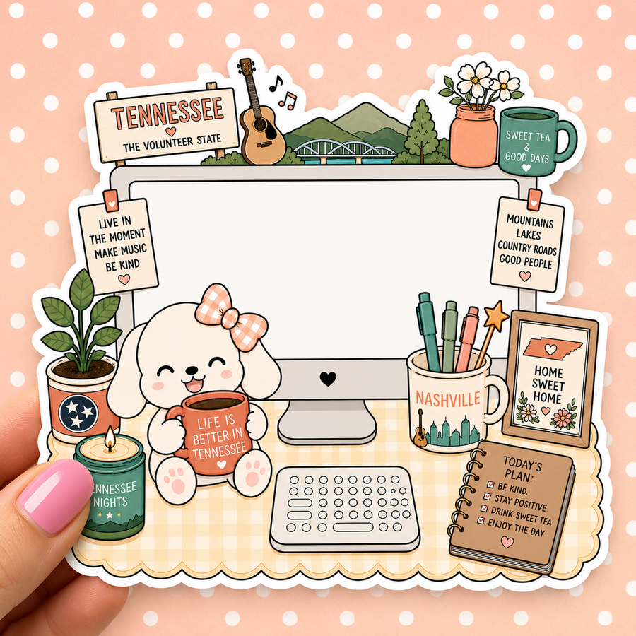 Tennessee Desktop — Waterproof Die Cut Decal