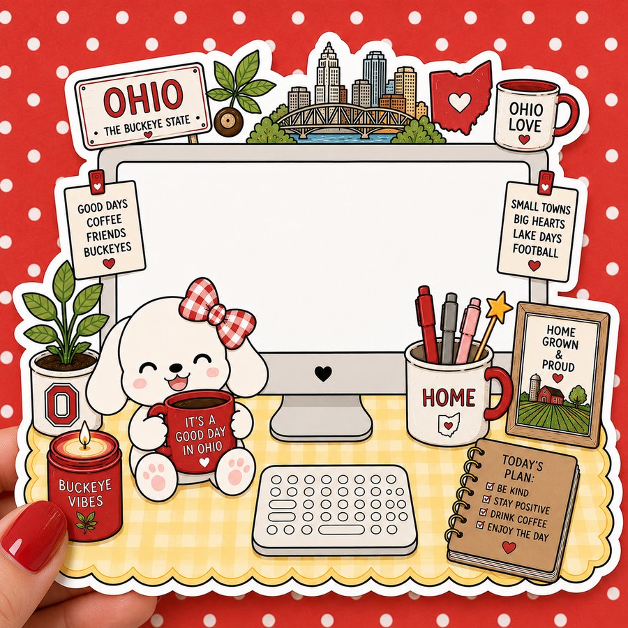 Ohio Desktop — Waterproof Die Cut Decal