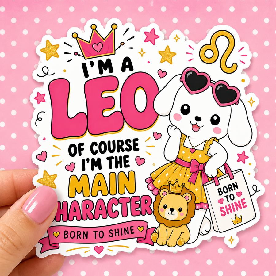 Leo Zodiac Sign Winnie — Waterproof Die Cut Decal