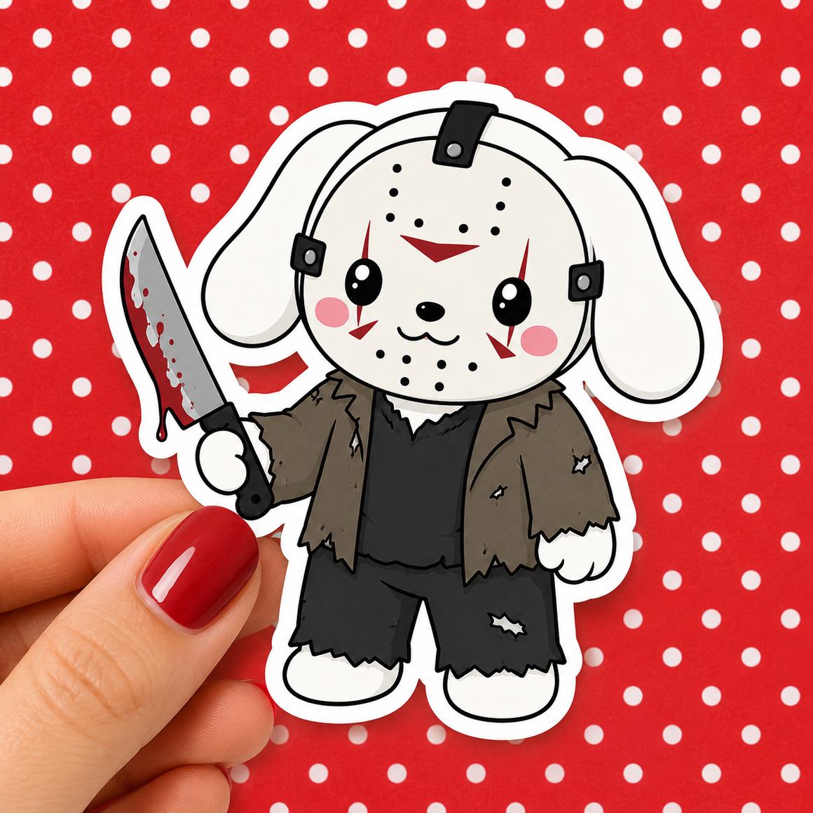 Winnie as Jason — Waterproof Die Cut Decal
