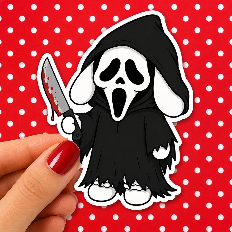 Winnie as Ghost Face — Waterproof Die Cut Decal