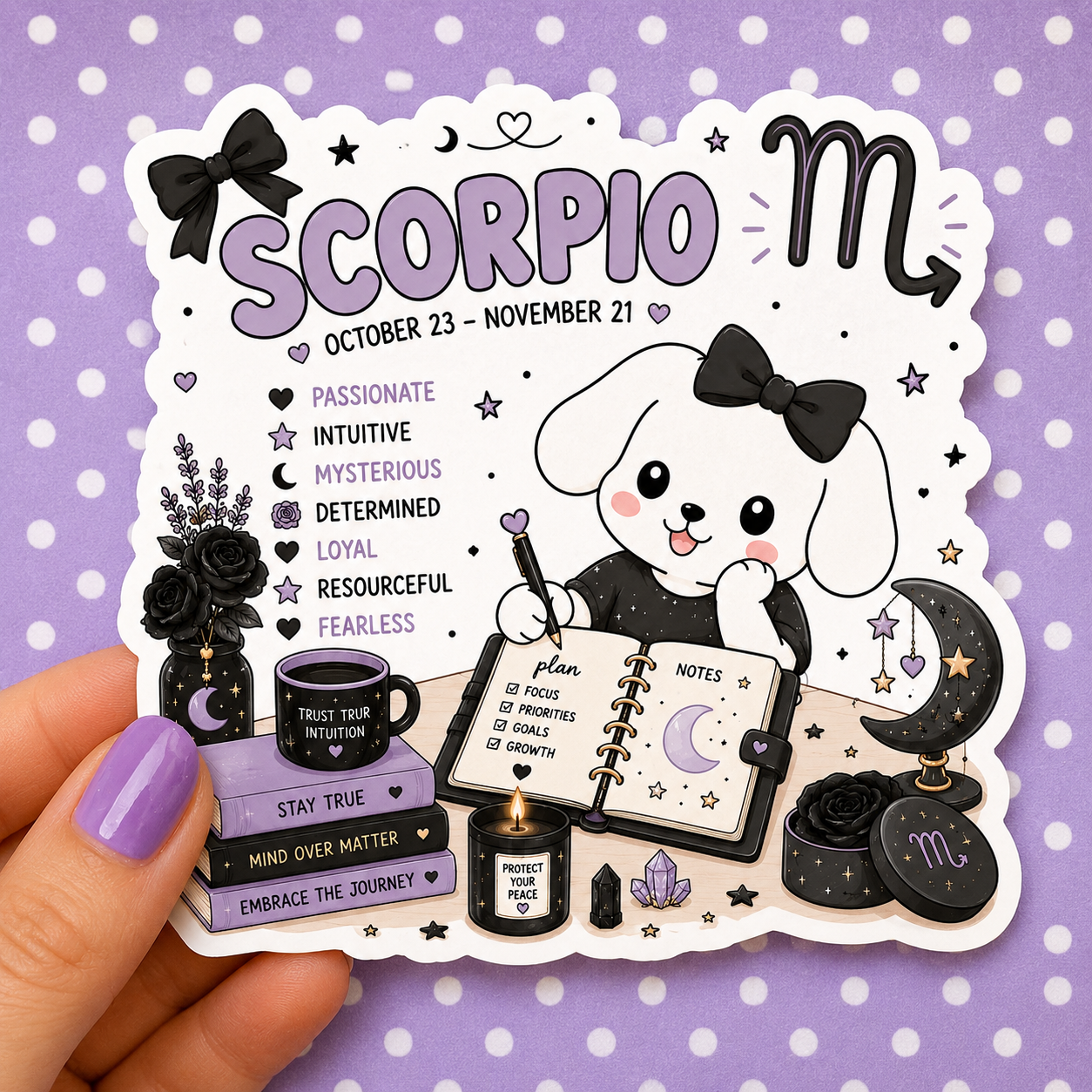 Scorpio Zodiac Sign Winnie — Waterproof Die Cut Decal