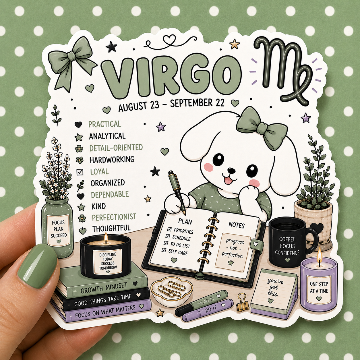 Virgo Zodiac Sign Winnie — Waterproof Die Cut Decal