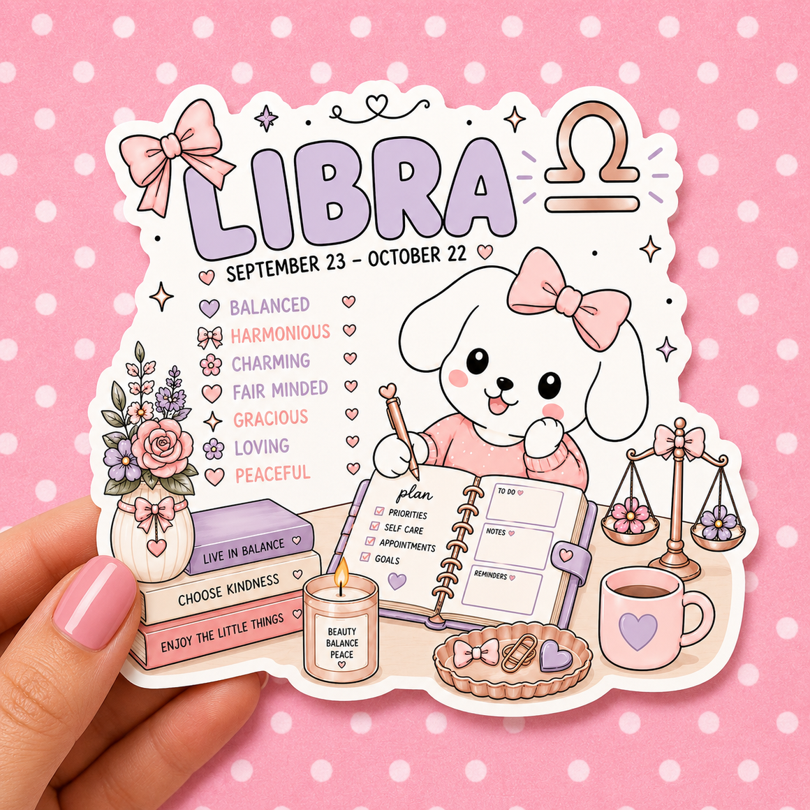 Libra Zodiac Sign Winnie — Waterproof Die Cut Decal
