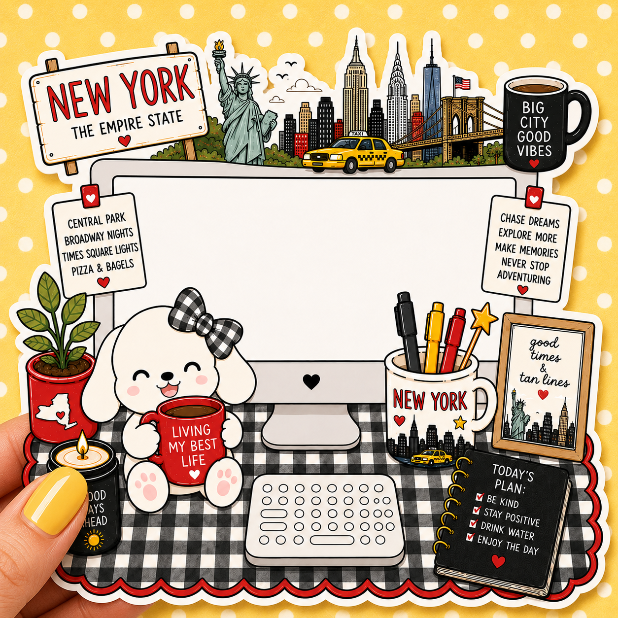 New York State Desktop — Waterproof Die Cut Decal