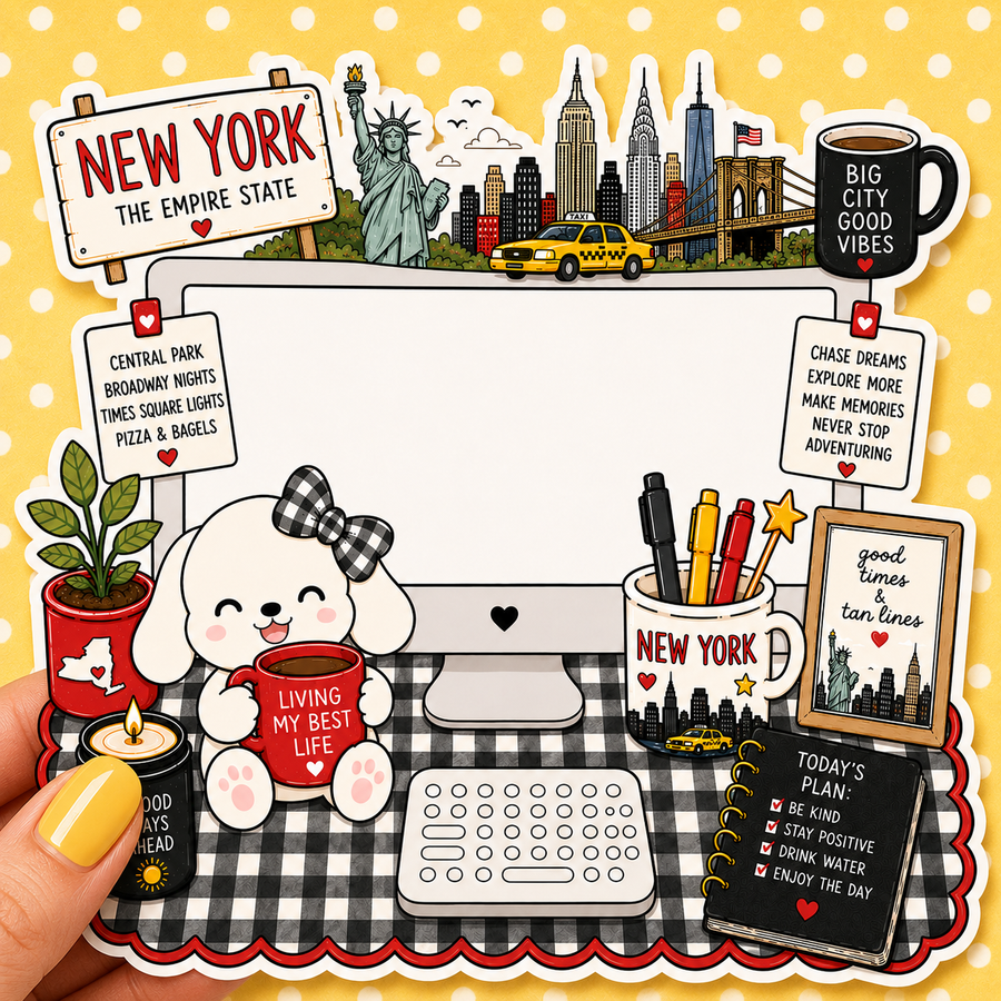New York State Desktop — Waterproof Die Cut Decal