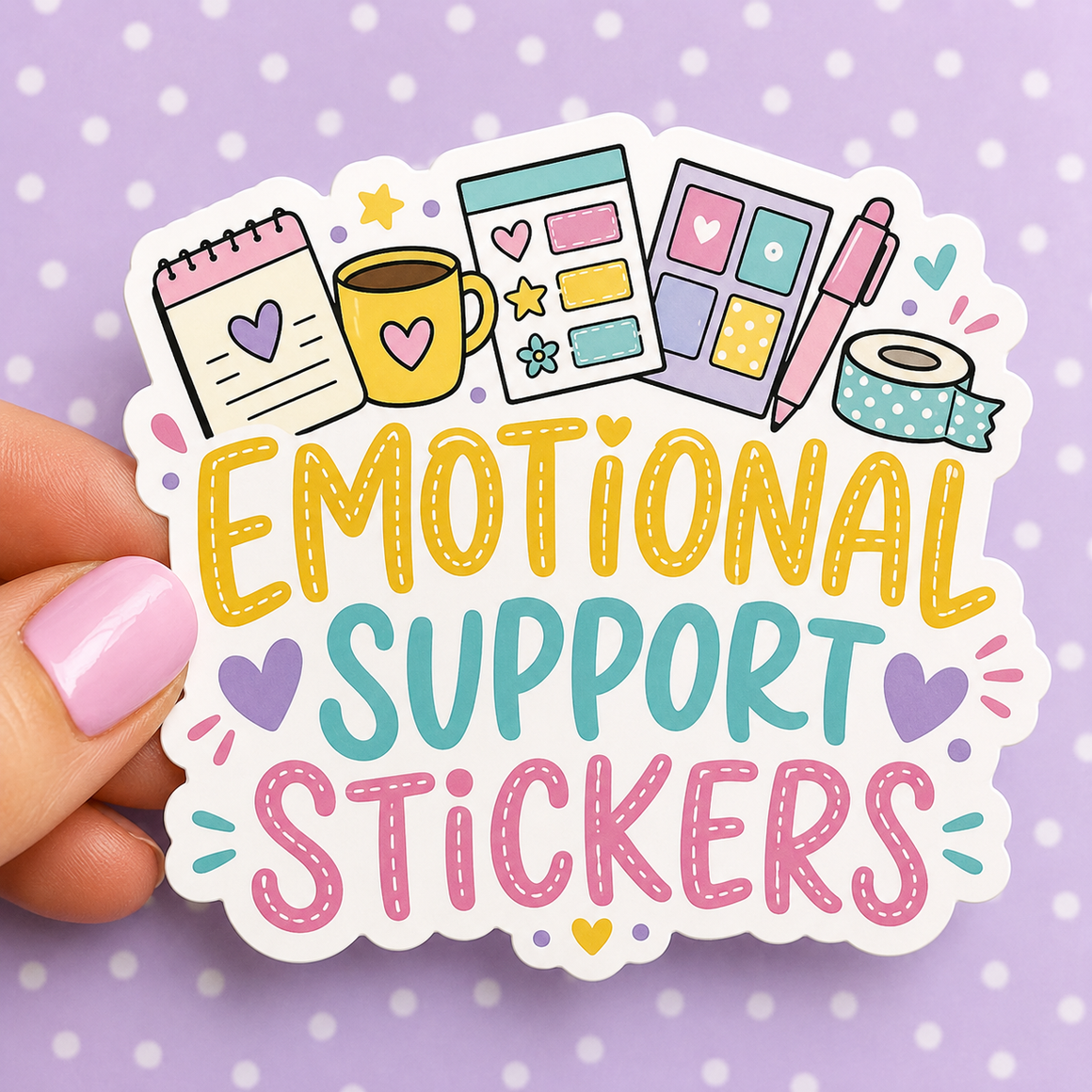 Emotional Support Stickers — Waterproof Die Cut Decal