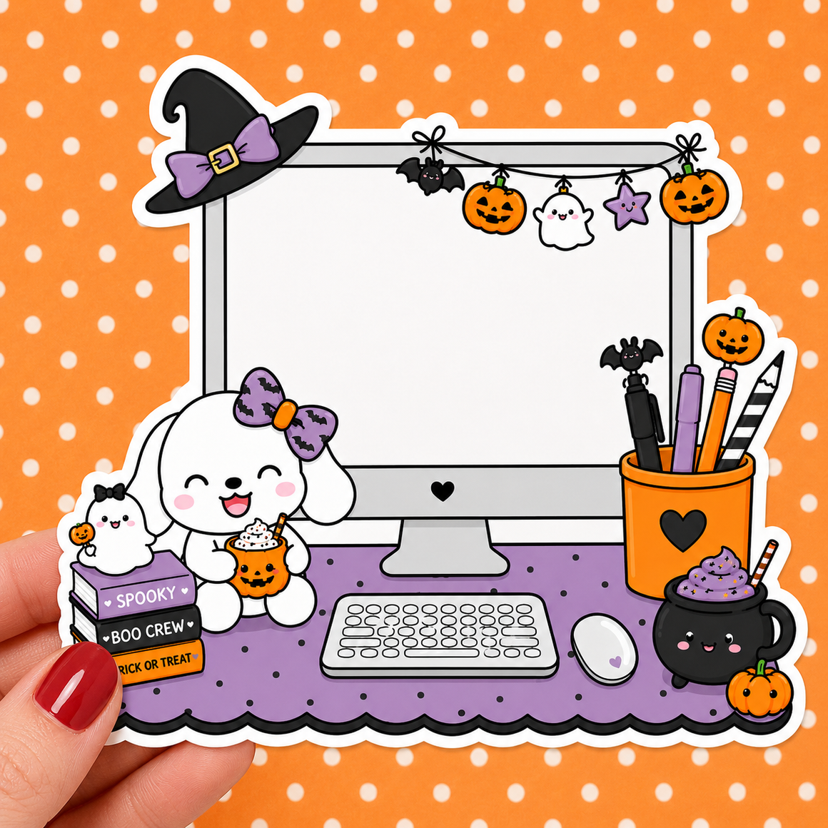 Halloween Winnie Desktop — Waterproof Die Cut Decal