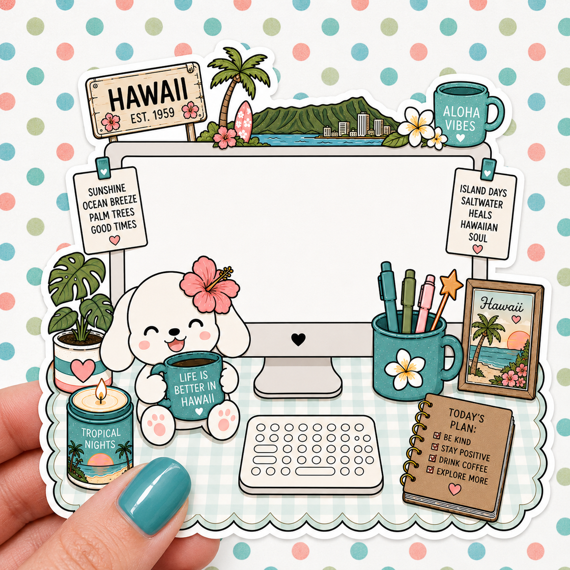 Hawaii Desktop — Waterproof Die Cut Decal
