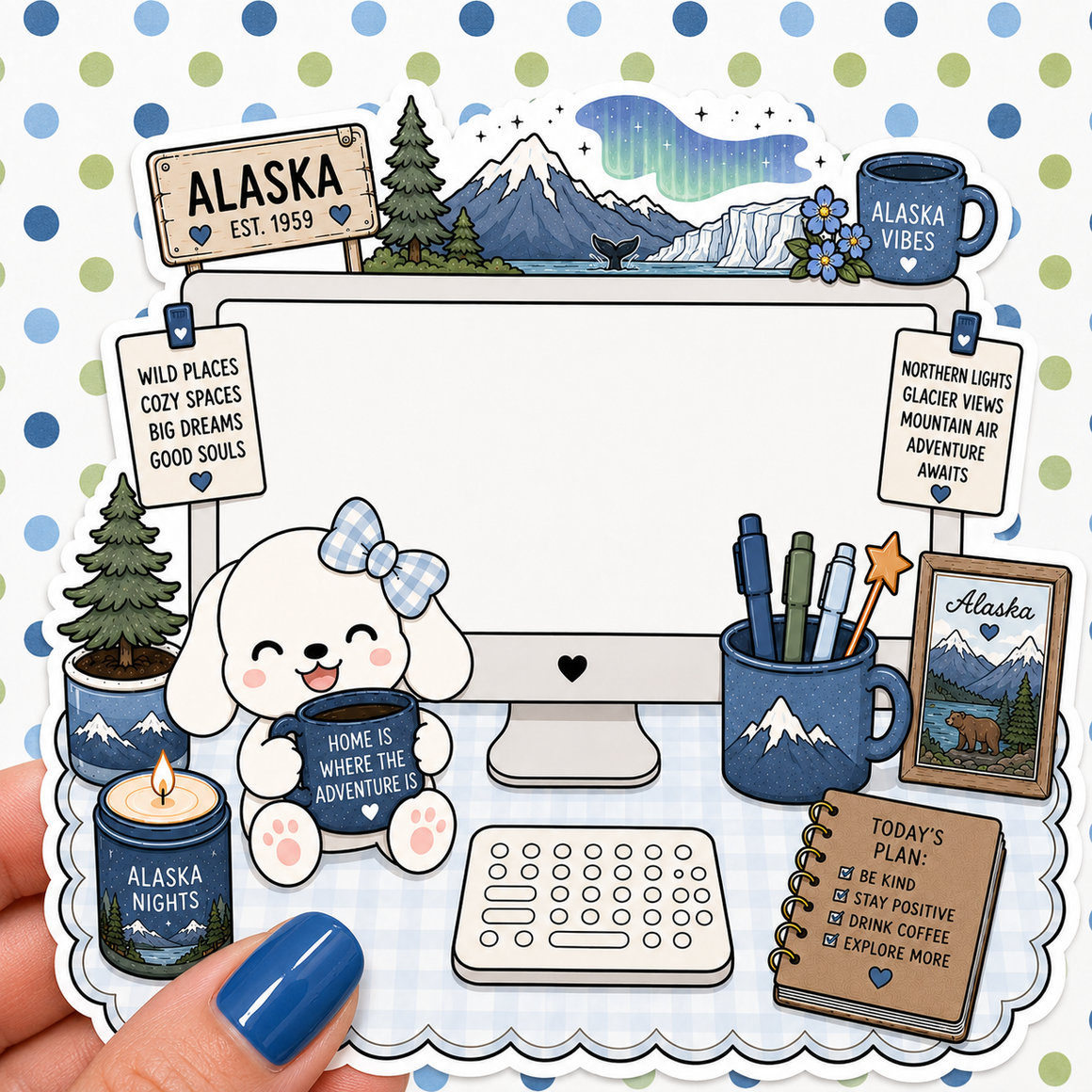 Alaska Desktop — Waterproof Die Cut Decal