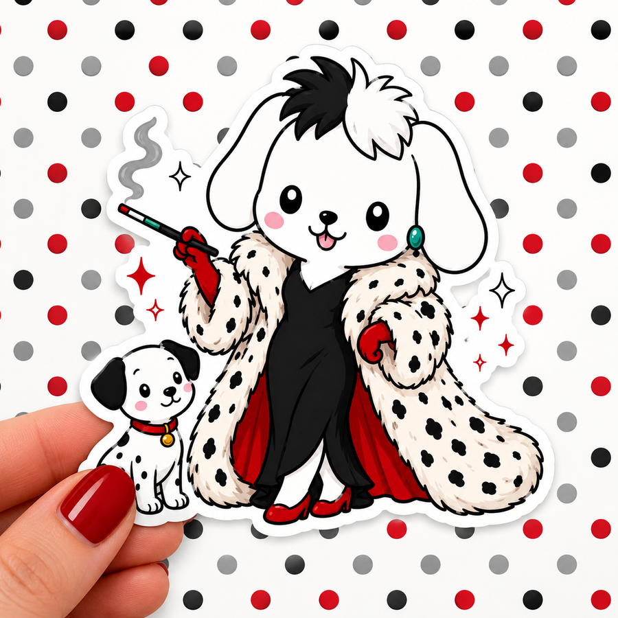 Cruella de Vil Winnie — Waterproof Die Cut Decal
