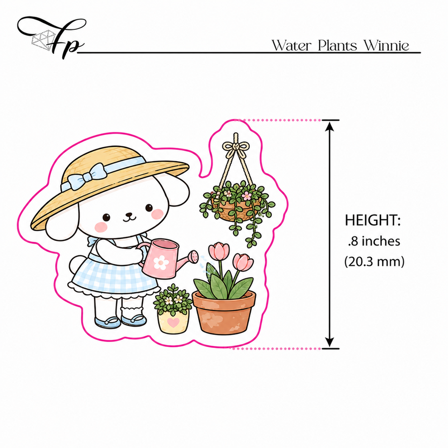 Water Plants Winnie Planner Sticker Sheet | Functional Stickers | Plant Mom Gift