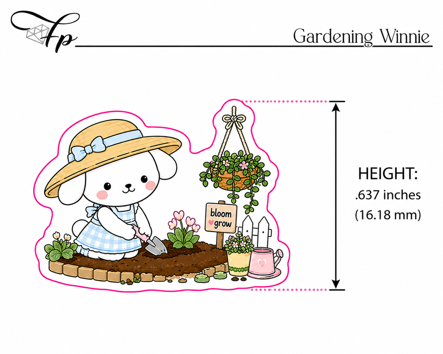 Gardening Winnie Planner Sticker Sheet | Functional Stickers | Garden Lover Gift