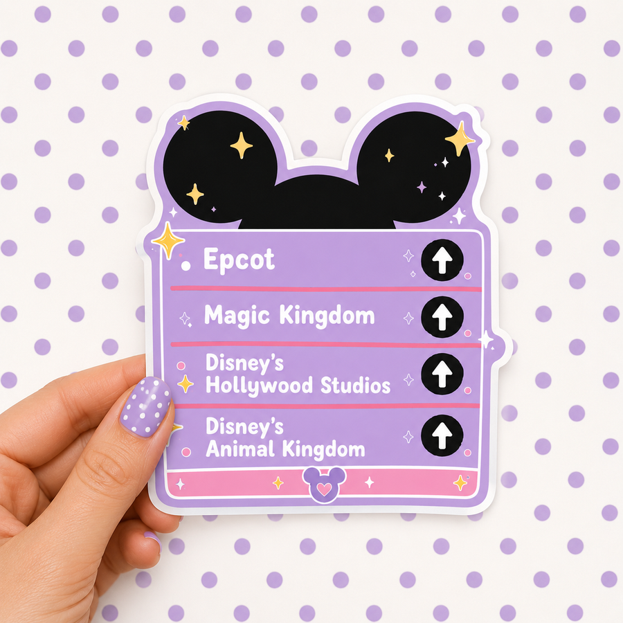 Disney World Direction Sign — Waterproof Die Cut Decal