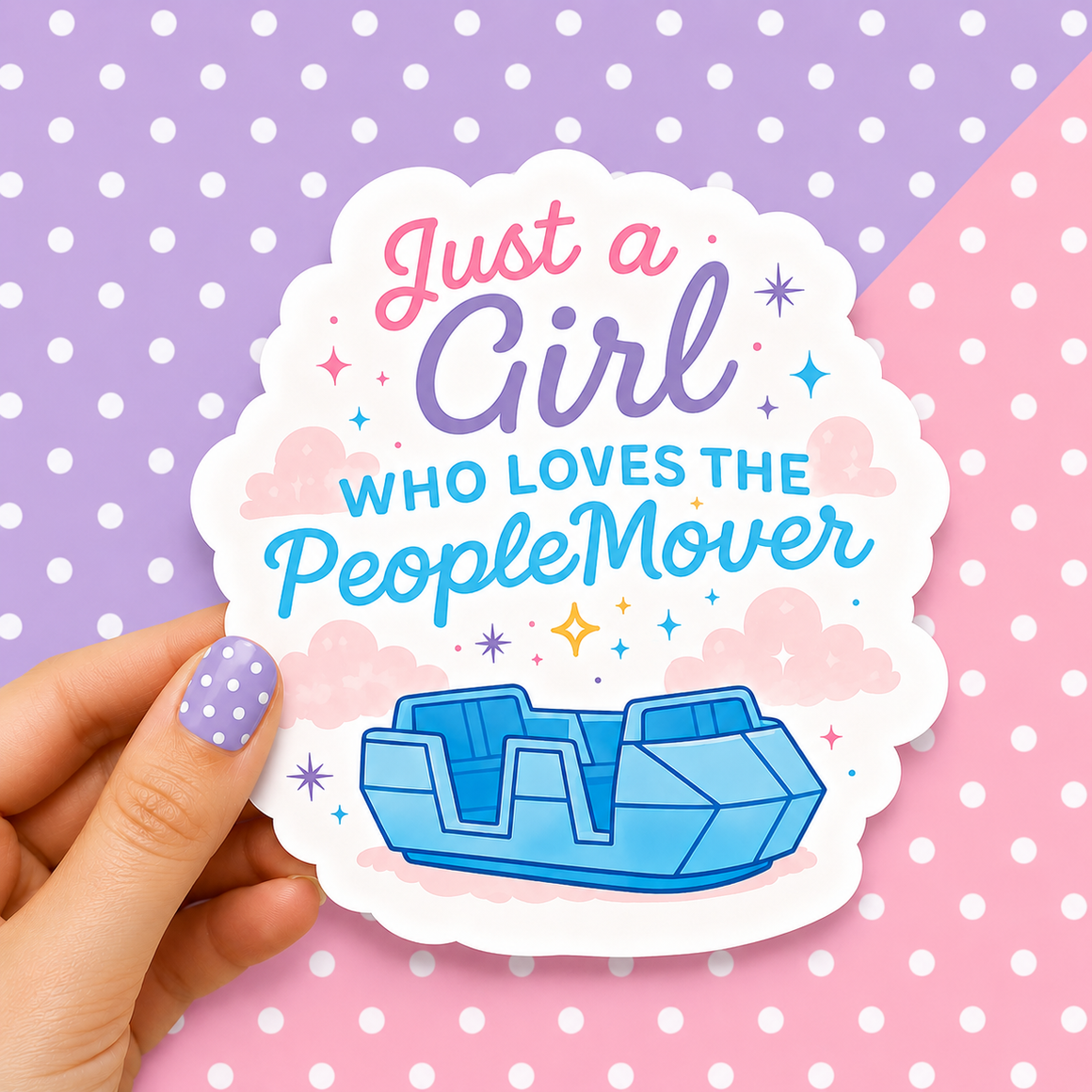 Just a Girl Who Loves the Peoplemover — Waterproof Die Cut Decal
