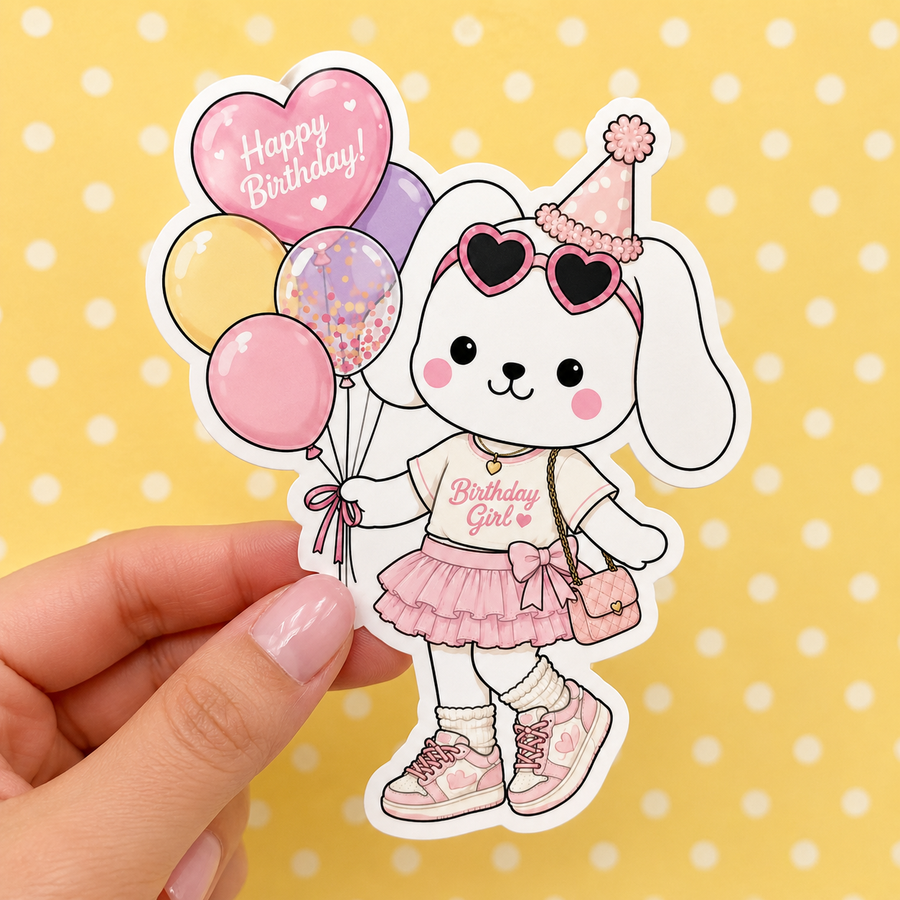 Happy Birthday Winnie — Waterproof Die Cut Decal