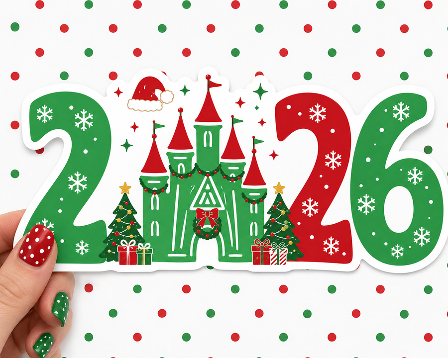 2026 Disney Christmas — Waterproof Die Cut Decal