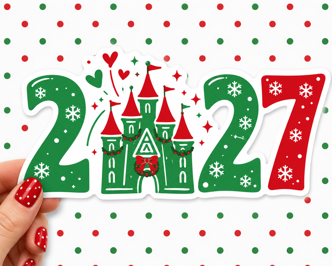 2027 Disney Christmas — Waterproof Die Cut Decal