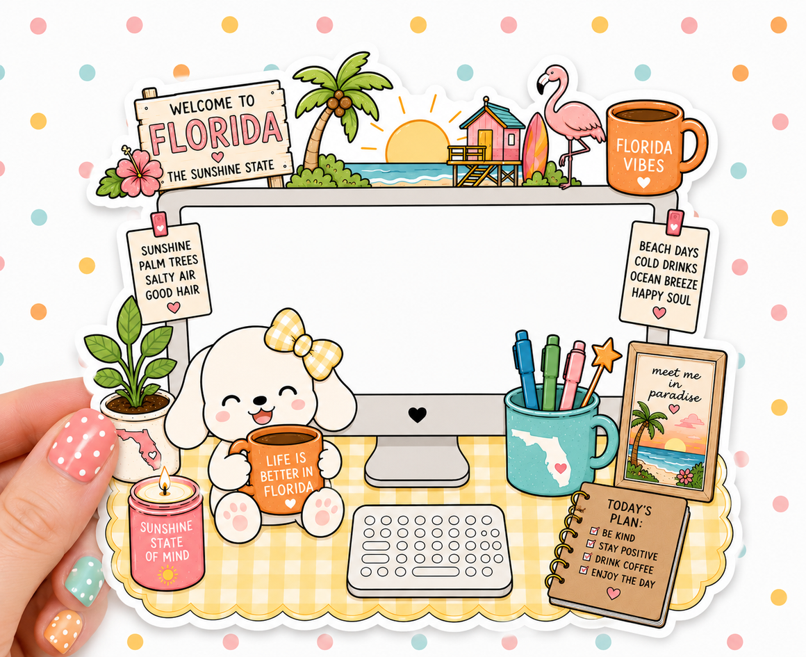 Florida Desktop — Waterproof Die Cut Decal