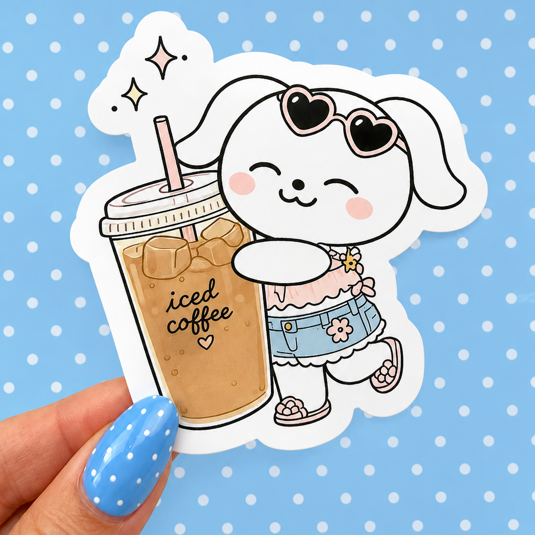 Winnie Iced Coffee Vinyl Decal