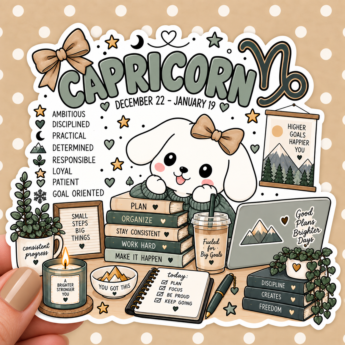 Capricorn Zodiac Winnie Vinyl Decal