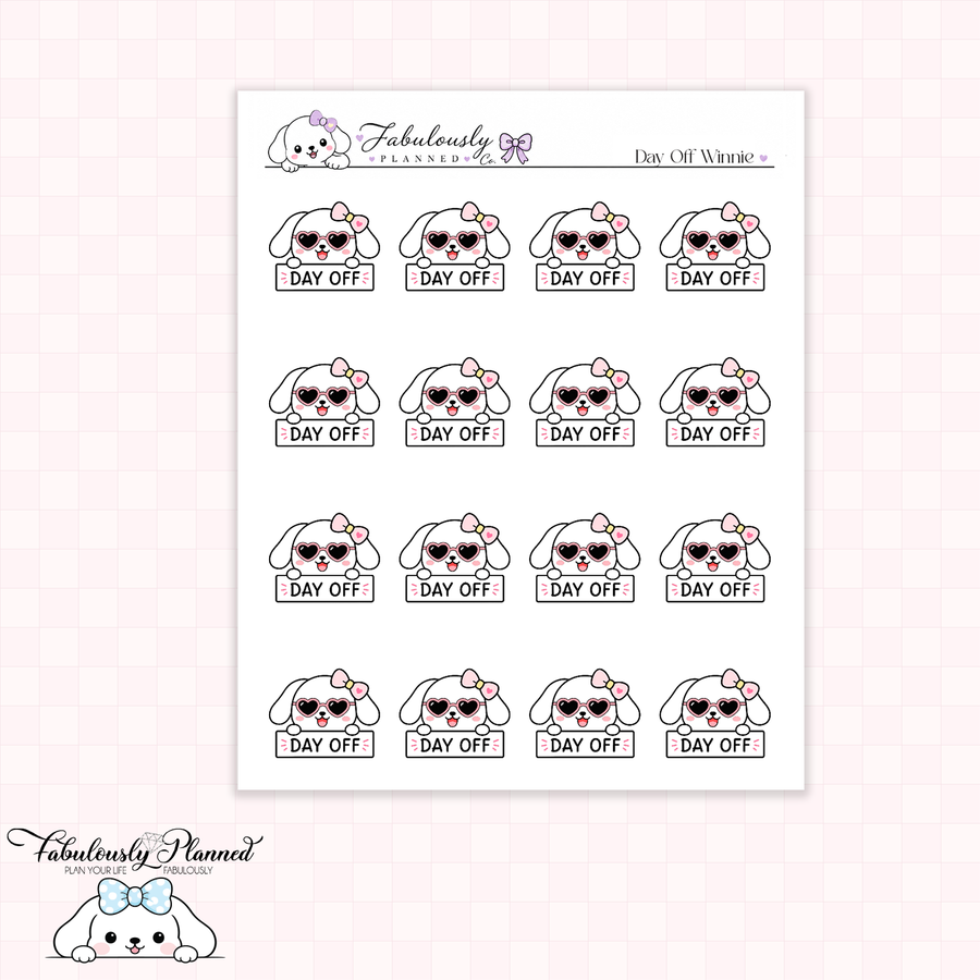 Day Off Winnie Planner Stickers