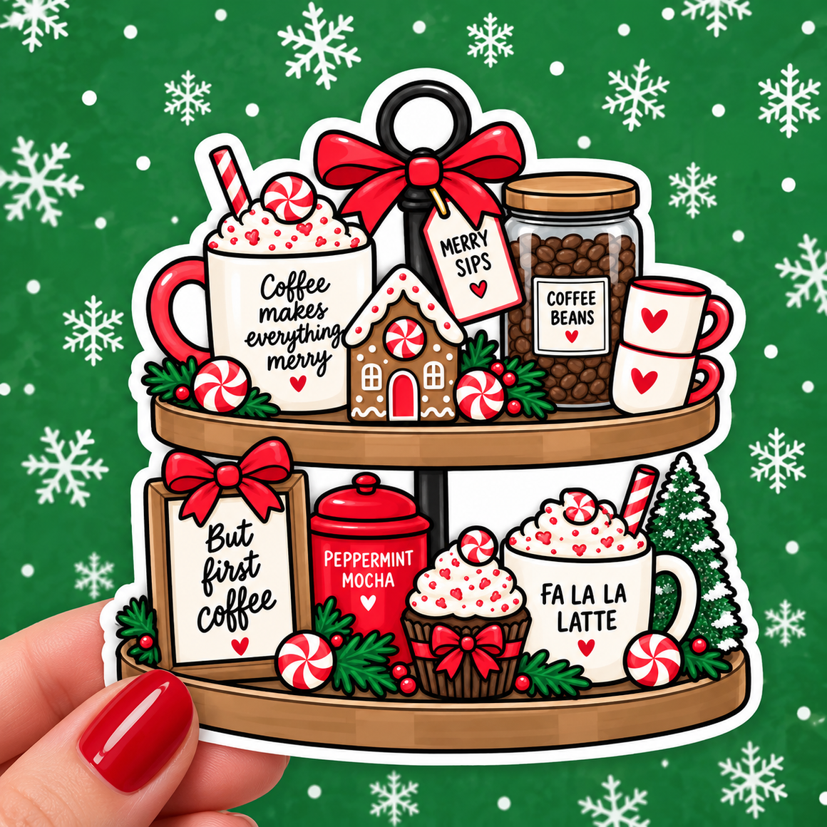 Christmas Coffee Tray Vinyl Decal
