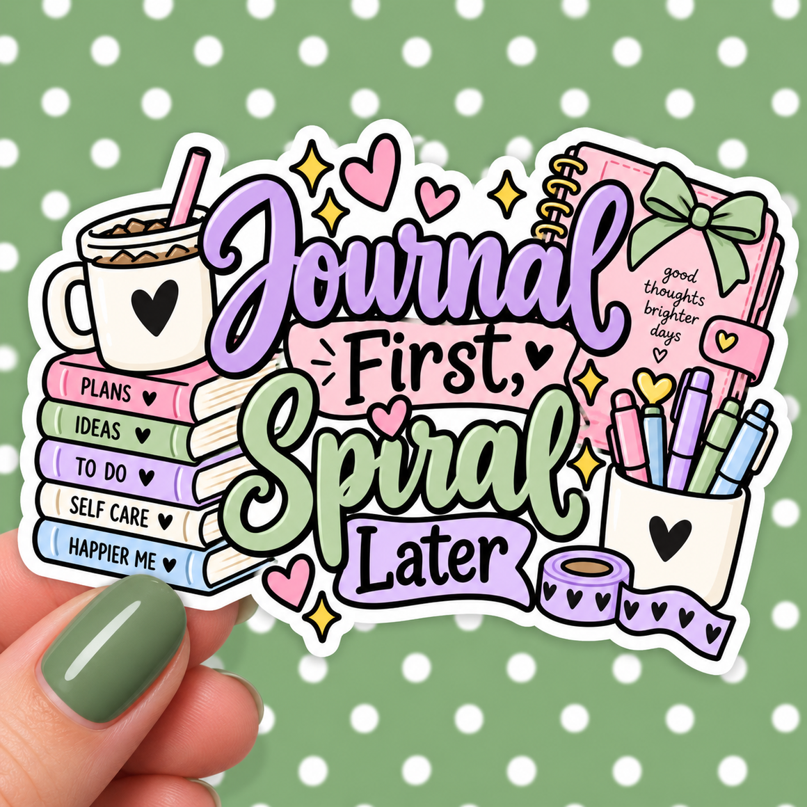 Journal First Spiral Later Vinyl Decal
