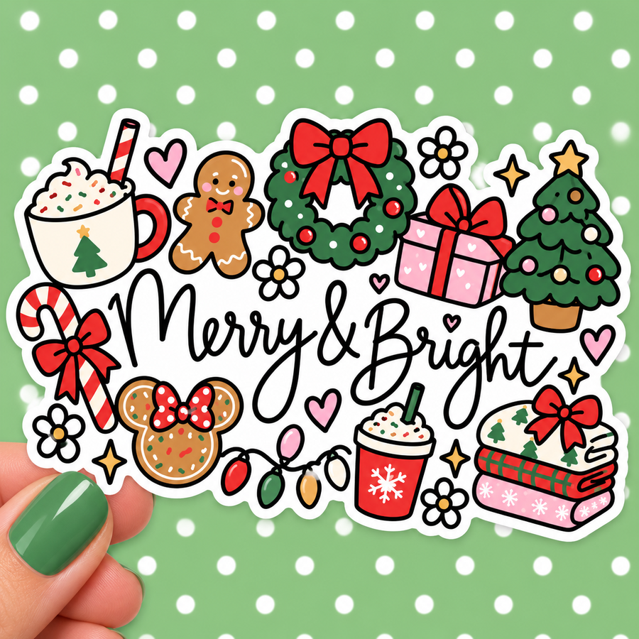 Merry and Bright Vinyl Decal