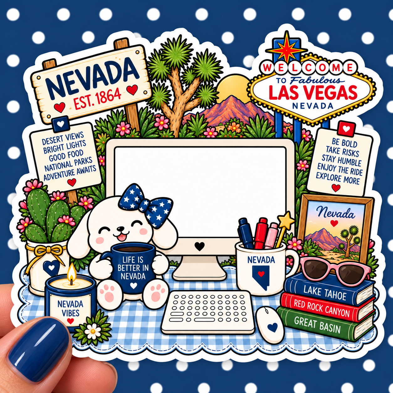 Nevada State Desktop Vinyl Decal