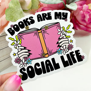 Books are My Social Life Vinyl Decal