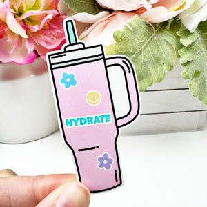 Pink Hydrate Cup Vinyl Decal
