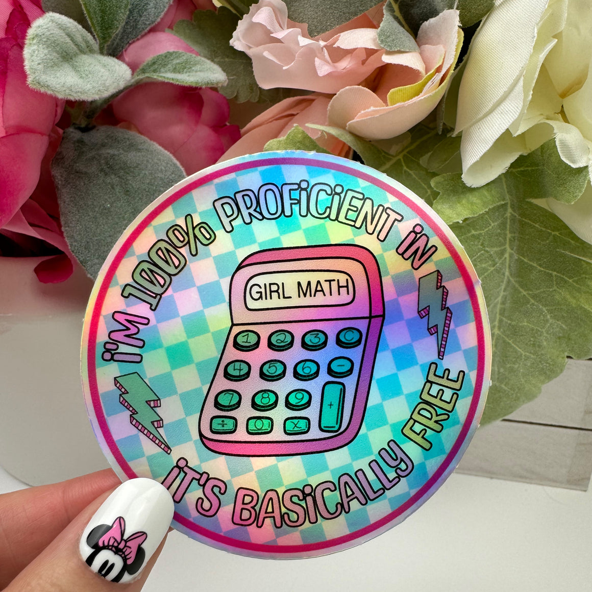 Holographic Girl Math Vinyl Decal