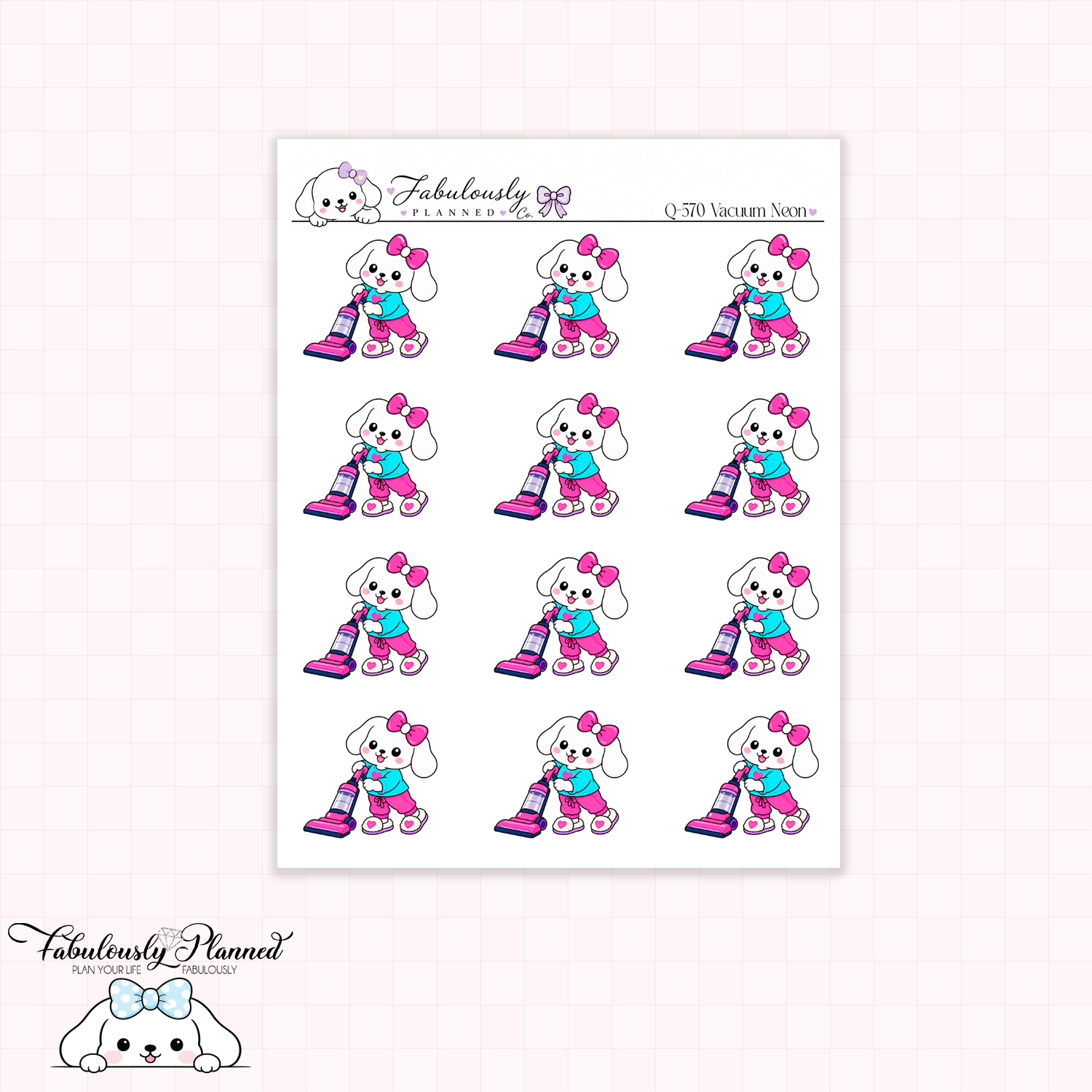 Vacuum Neon Planner Stickers