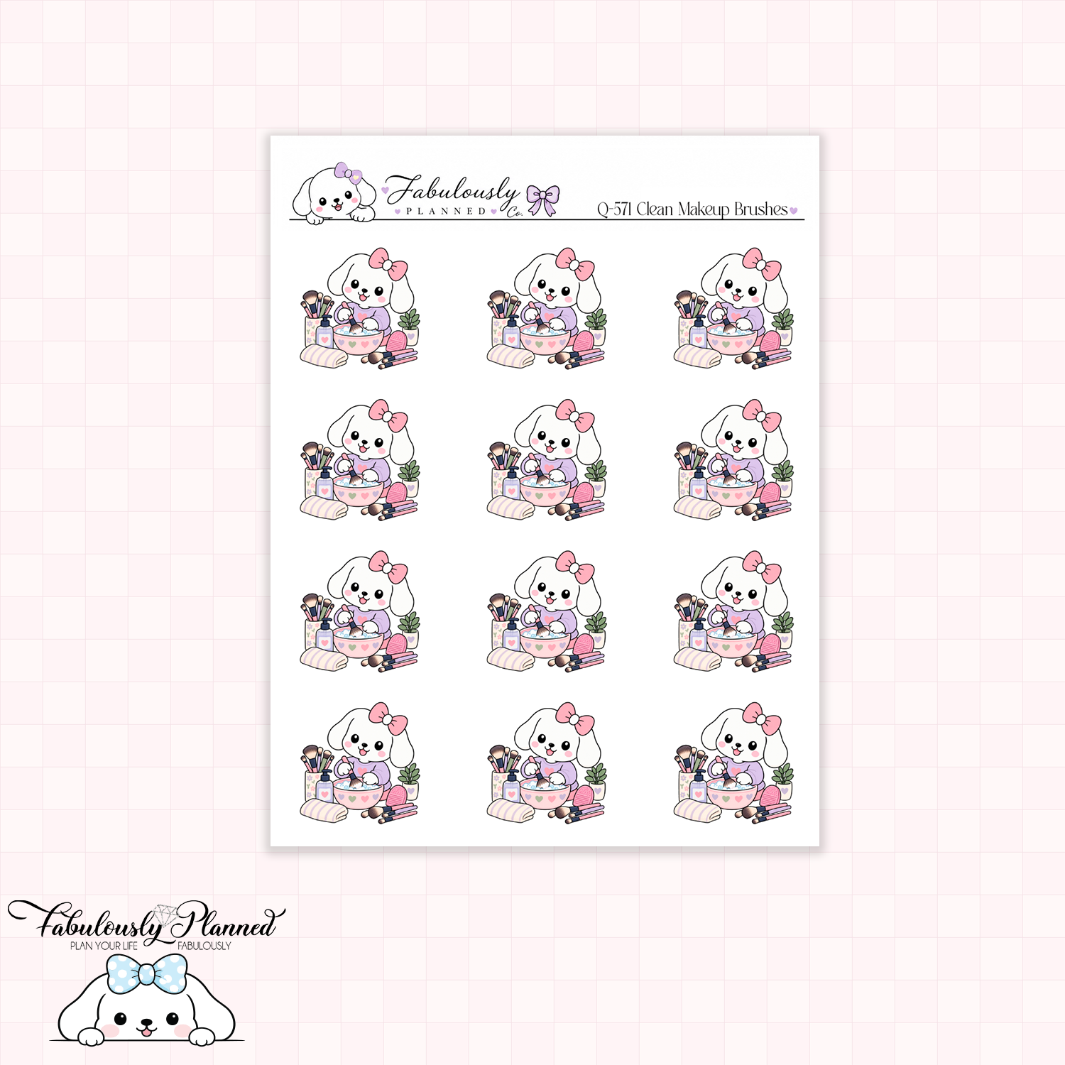Clean Makeup Brushes Planner Stickers