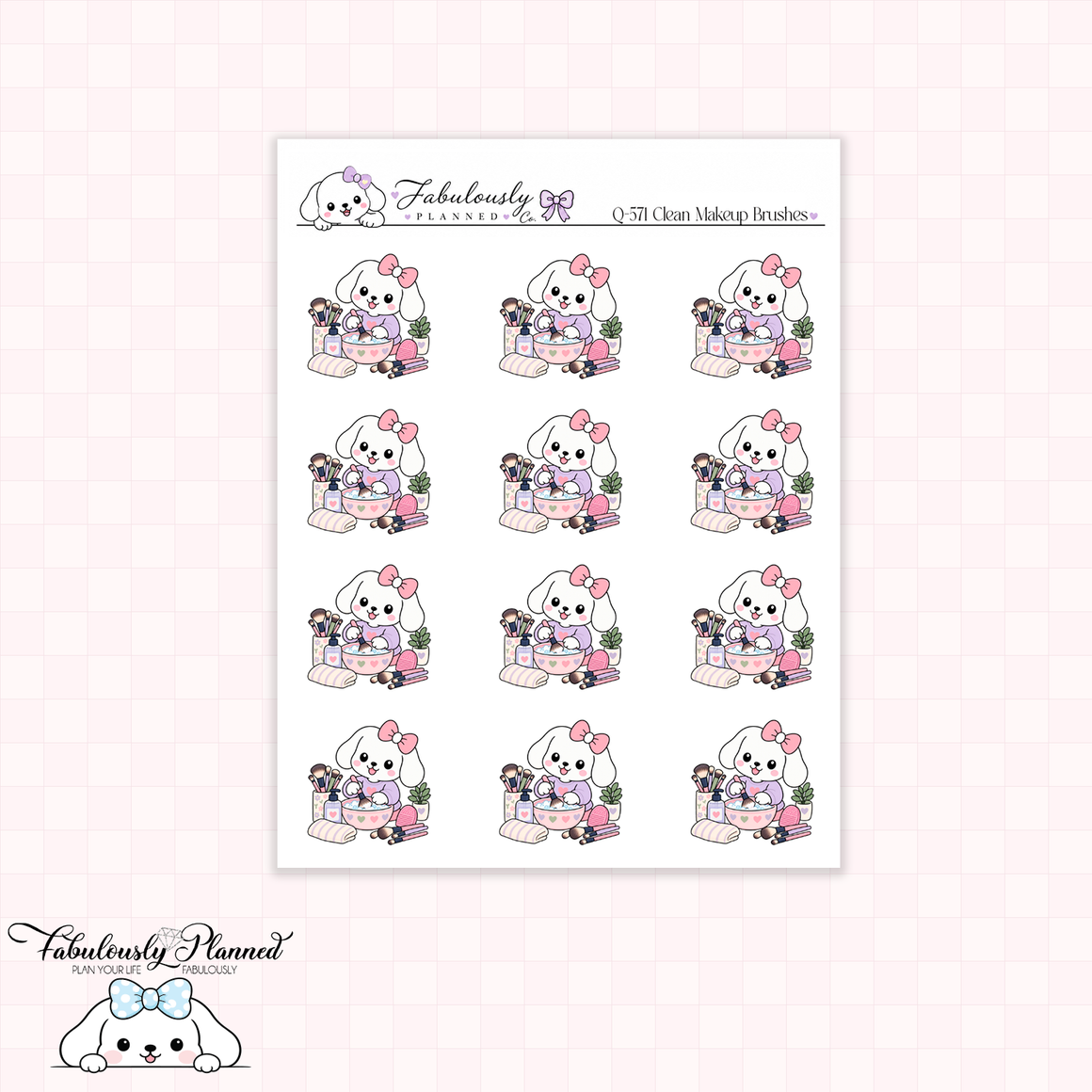 Clean Makeup Brushes Planner Stickers