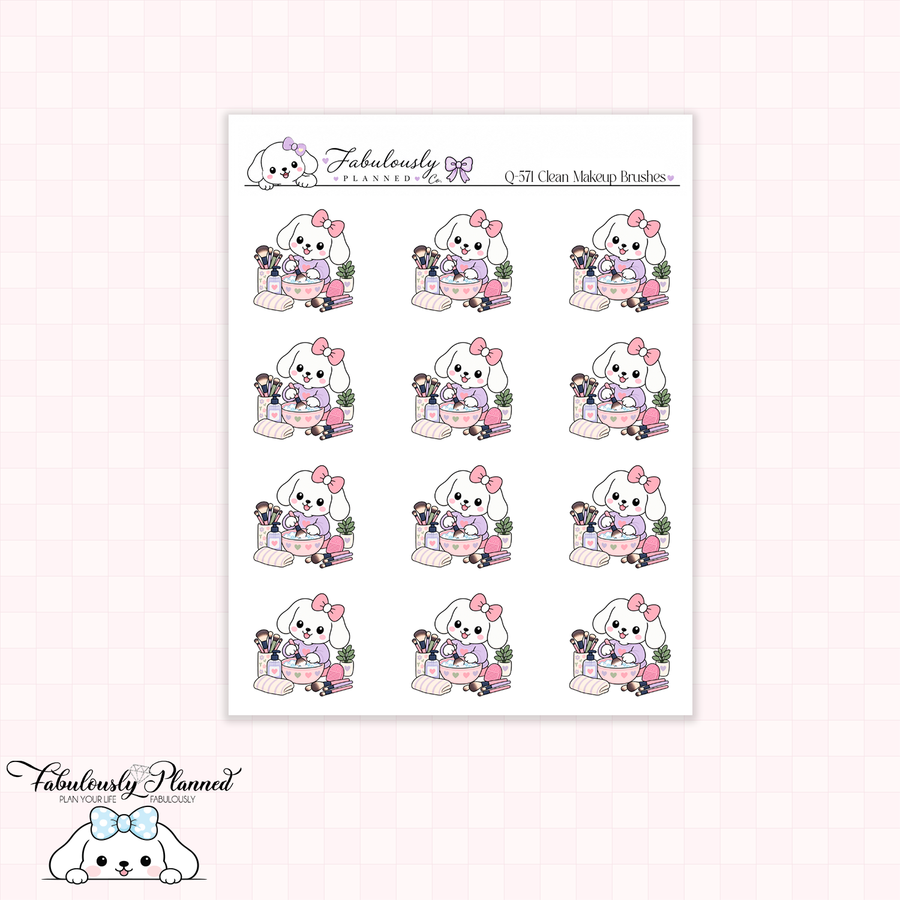 Clean Makeup Brushes Planner Stickers