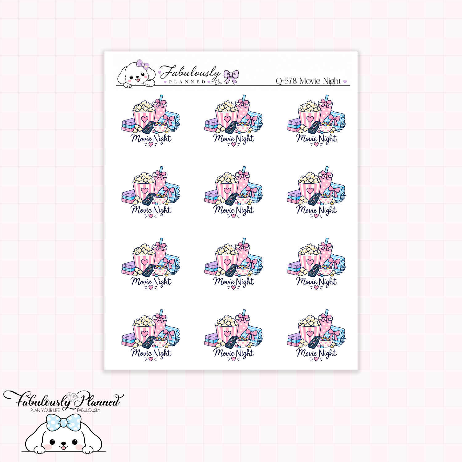 Movie Night Planner Stickers