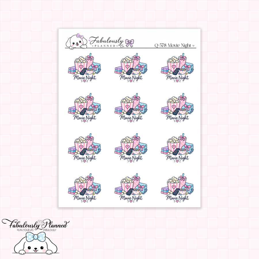 Movie Night Planner Stickers