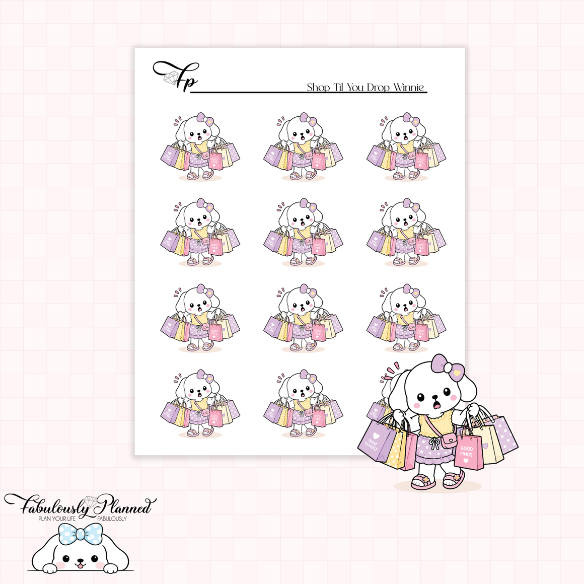 Shop Til You Drop Winnie Stickers