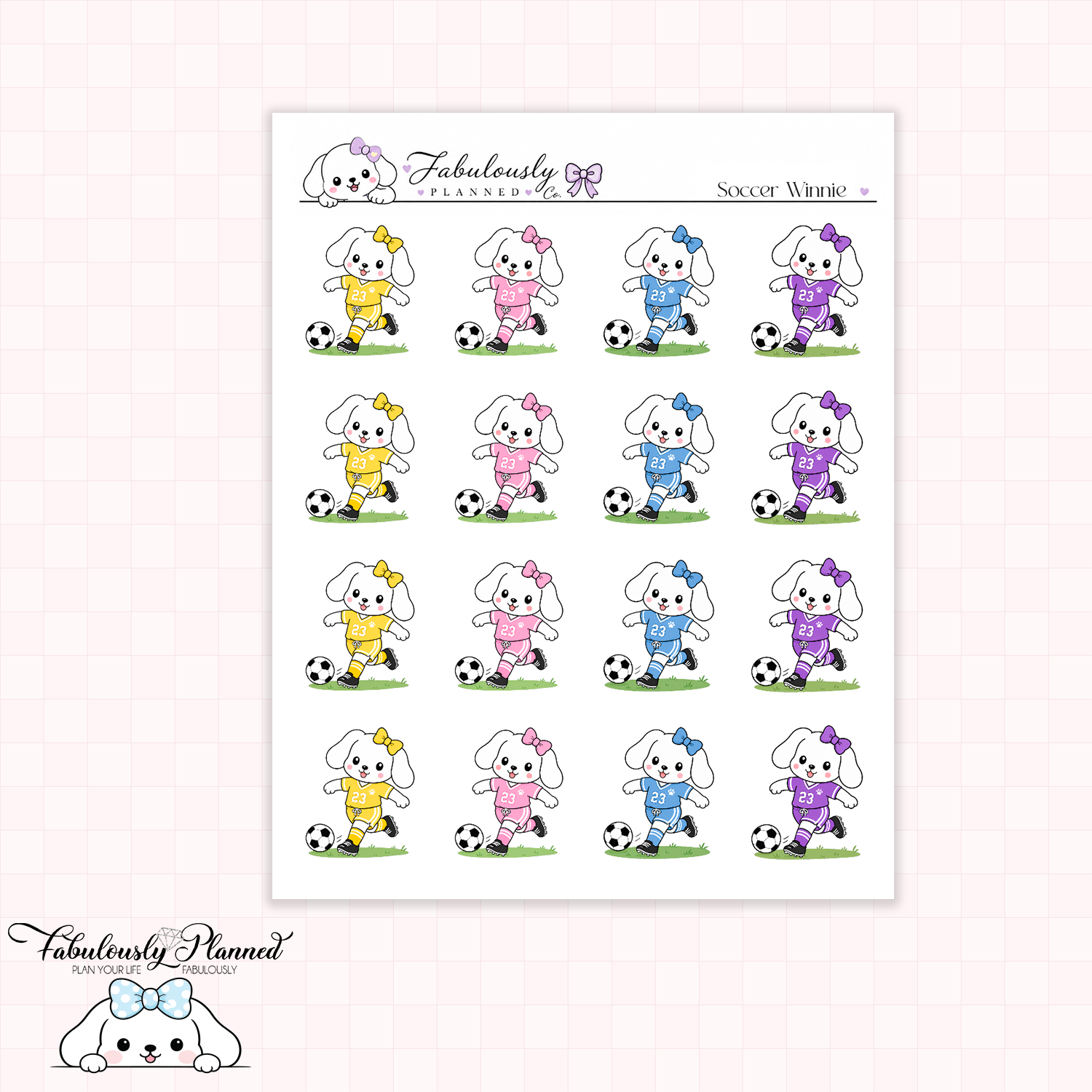 Soccer Winnie Stickers