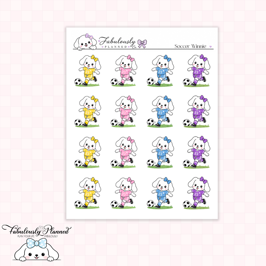 Soccer Winnie Stickers